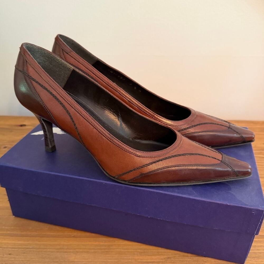Stuart Weitzman multi-toned brown leather pumps size 7.5